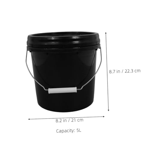 Enhanced Durability Plastic Bucket Lid Handle for Cleaning Laundry Water Wine Milk Versatile Storage - color: Black