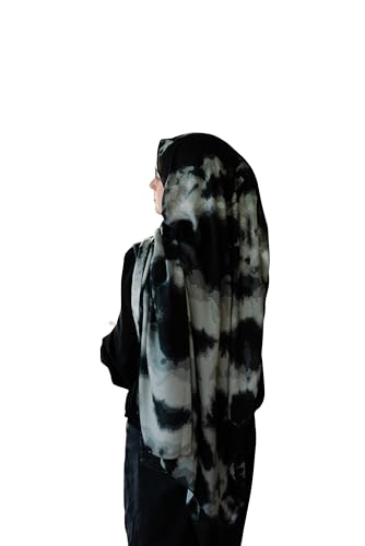 Women's Signature Lux Cotton-Modal Hijab Scarf. Soft, Breathable, Lightweight Wrap or Shawl for Modest Everyday Fashion - color: Obsidian Mist