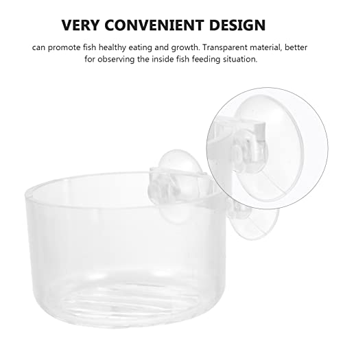 Balacoo Fish Tank Aquarium Accessories 4pcs Acrylic Feeding Cups Fish Feeder Suction Cup Set