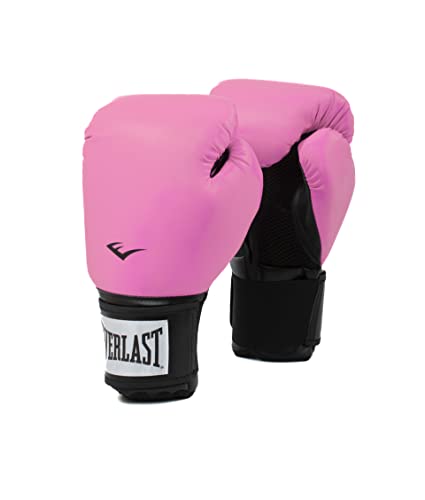 Everlast Prostyle 2 Boxing Gloves, Entry Level Training Gloves for Men and Women, Secure Fit Hook and Loop Closure & Ventilation, Heavy Bag & Speedbag Training - color: Pink, size: 12 oz