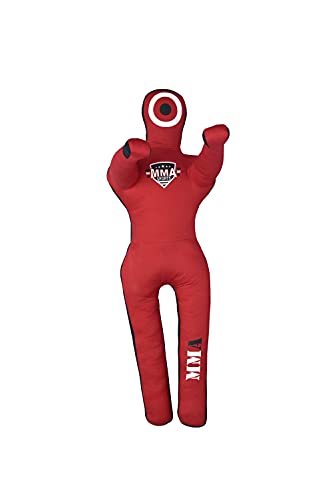 Grappling Standing Dummy – 5FT (60 Inches) Unfilled – Wrestling, Jiu-Jitsu, MMA Training Dummy with Moveable Arms and Legs – Durable Polyester Fabric (Red)