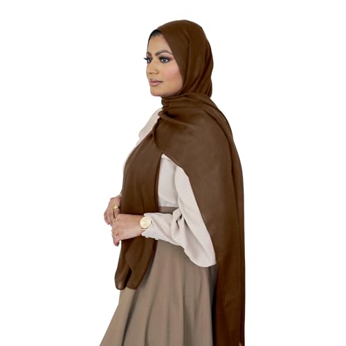 Modal Hijab for Women | Headscarf - color: Chocolate Brown Modal - Plain Hijab