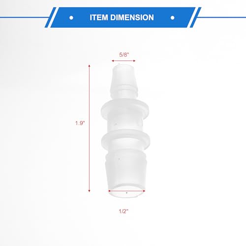 4pcs Plastic Hose Barb Fitting 1/2" to 5/16" Barbed Splicer Mender Joint Adapter Aquarium Clear - size: 1/2"-5/16"