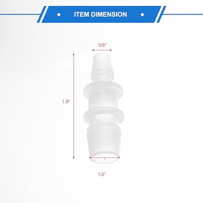 4pcs Plastic Hose Barb Fitting 1/2" to 5/16" Barbed Splicer Mender Joint Adapter Aquarium Clear - size: 1/2"-5/16"