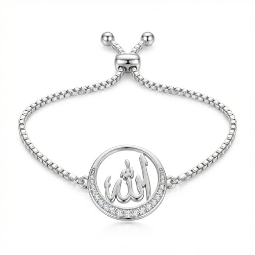Allah Bracelet 925 Sterling Silver Muslim Allah Bracelet Islamic Jewelry for Women
