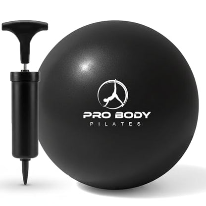 ProBody Pilates 볼 펌프 포함 소형 운동 공, 22.9cm(9인치) 바레 볼, 미니 소프트 요가 볼, 안정성을 위한 운동 공, 바, 피트니스, 복근, 코어, 물리 치료 및 물리 치료 공, 가정 체육관 및 사무실 - color: 블랙.