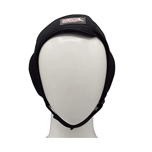 MRX MMA Ear Guards Kick Boxing Ju Jitsu Cage Wrestling Ear Protection Headgear with Adjustable Straps for Safe Head & Ear - color: Black