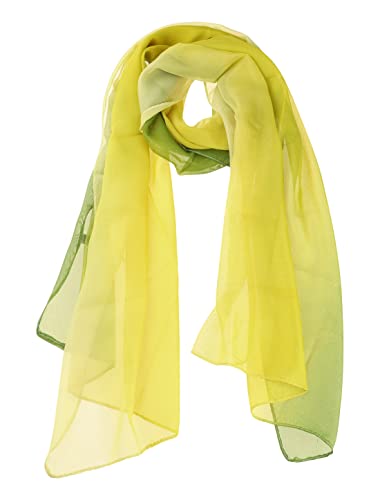 uxcell Women'sChiffon Sheer Long Scarf Silky Gradient Party - color: Yellow