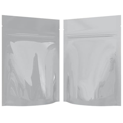 Mylar Style Barrier Bags – Zipper w/Heat Seal – 100 Bags (Gloss White/Gloss White, 1/8 Ounce - 3.62?x5?x1.5?) - color: Gloss White / Gloss White, size: 3.62x5x1.5 Inch (Pack of 100)
