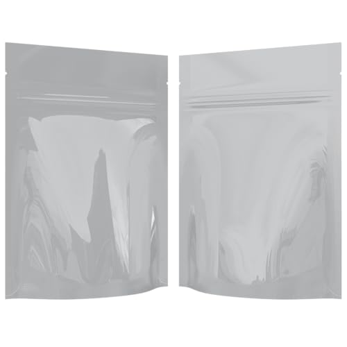Mylar Style Barrier Bags – Zipper w/Heat Seal – 100 Bags (Gloss White/Gloss White, 1/8 Ounce - 3.62?x5?x1.5?) - color: Gloss White / Gloss White, size: 3.62x5x1.5 Inch (Pack of 100)