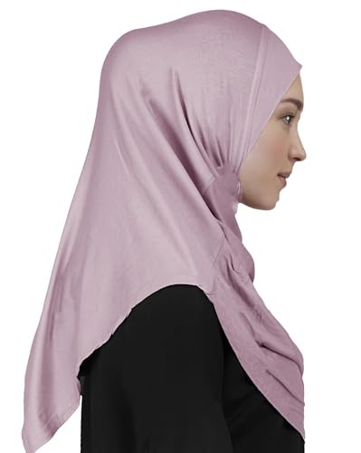 Lina & Lily Modal Jersey Muslim Amira Instant Hijab Scarf One Piece Ready-To-Wear - color: Dusty Rose