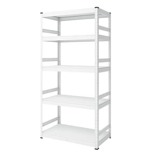 20 Gallon Metal Fish Tank Stand, Freestanding Adjustable Bookshelf Storage Shelves, ,Heavy-Duty Industrial Microwave Stand, Kitchen Utility Organizer for Home Office(80x40x160cm(31x16x63inch), White) - color: White, size: 80x40x160cm(31x16x63inch)