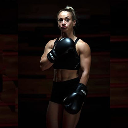 Kruzak Boxing Gloves for Men & Women, Sparring & Kickboxing Gloves, Muay Thai & MMA Gloves, 8-16 oz - color: Black, size: 8 oz