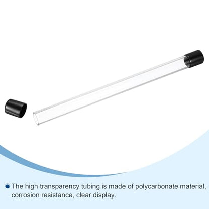 MECCANIXITY Clear Storage Tube 18x22mm Small Plastic Round Tubing with Caps Rigid Bottle Container 300mm/12 Inch for Item Stored - size: 18x22x300mm