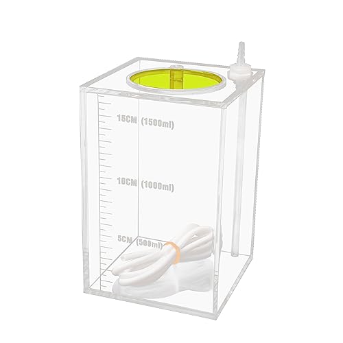 Aquarium Choice Acryli Made Liquid Storage Bucket Doing Pump Reservoir Container (4.25 * 4.25 * 6.5 Inch;1500ml/1.5L（Yellow）) - size: 4.25*4.25*6.5 Inch;1500ml/1.5L（Yellow）