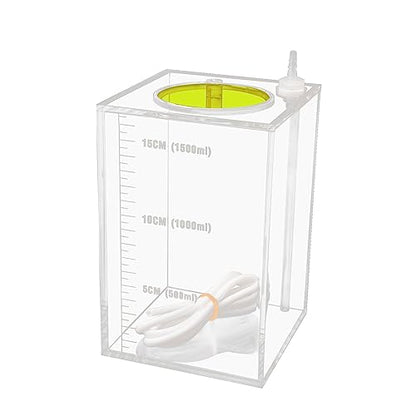 Aquarium Choice Acryli Made Liquid Storage Bucket Doing Pump Reservoir Container (4.25 * 4.25 * 6.5 Inch;1500ml/1.5L（Yellow）) - size: 4.25*4.25*6.5 Inch;1500ml/1.5L（Yellow）