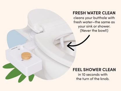TUSHY Classic Bidet Combo Pack | 3.0 Brushed Nickel Toilet Seat Attachment & Jet Black Travel Bidet