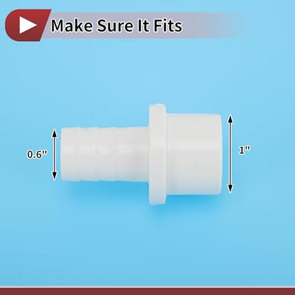 Plastic Hose Barb Fitting 1" x 5/8" Barb OD Straight Through Pipe Connector White 5 Pcs - color: White, size: 1" x 5/8" OD