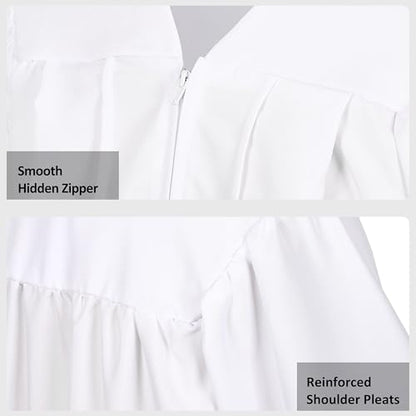 교회 성인을 위한 유니 매트 합창단 가운, 고등학교 및 학사 전용 졸업 가운 - color: 화이트., size: 51