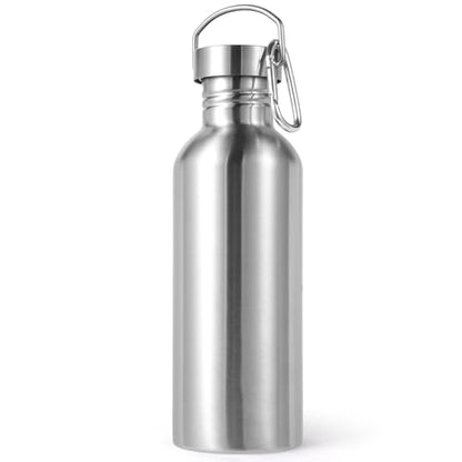 Volhoply 32oz Uninsulated Single Walled Water Bottle, Stainless Steel Sports Water Bottles with Handle, BPA Free Lightweight Water Bottles for Hiking, Biking, Running（Silver,1） - color: silver