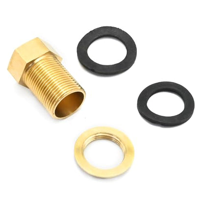 Anxingo 1/2 Inch External Thread & Internal Thread Bulkhead Fittings, Brass Bulkhead Water Tank Connector for Swimming Pools Pipelines Water Tanks Aquariums