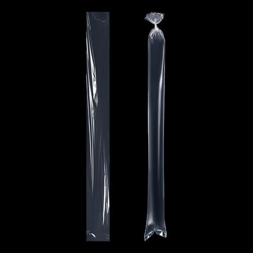 200 Pack Long Plastic Poly Bags, 4x40 Inch 2 Mil Clear Polyethylene Sleeves for Storage & Shipping, Flat Open Waterproof Poster Tube Protectors
