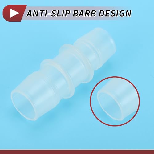 9/16" to 5/8" Hose Barb Fitting Hose Straight Reducing Coupler | 5 Pcs, Plastic, Clear, Fits 9/16" to 5/8" ID Flexible Tube, Barb Reducer Fitting, for Aquarium, Fountain, Drip Irrigation - size: 9/16"-5/8"