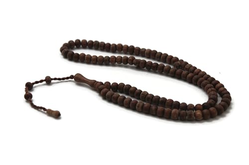 Handmade Juniper Wood 99 Beads Tasbeeh with counter Misbaha Islamic Gift Tasbih Prayer Beads Tesbih 5x7 mm Small Size Dhikr Rosary