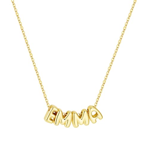 M MOOHAM Mothers Day Gifts - Custom Name Necklace 14K Gold Plated Necklace Personalized Monogram Pendant Name Necklaces for Women Trendy Jewelry Gifts for Women Mom Her Birthday Gifts - style: Emma