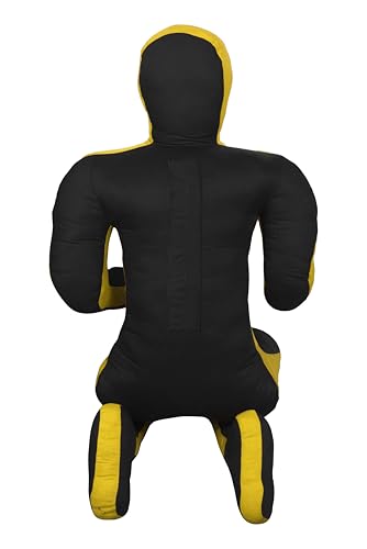 PGS Grappling Dummy for Wrestling Brazilian Jiu Jitus MMA Punching Bag Judo Karate Practice Martial Arts Training Boxing Self Defense Dummy – UNFILLED - color: Black Yellow, size: 5FT (59 Inches)