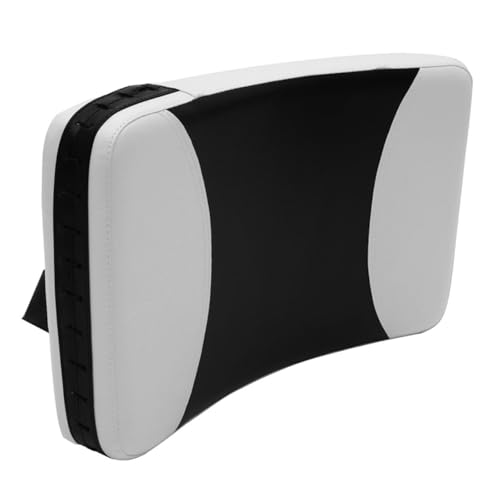 Kick Pad Curved Taekwondo Training Shield Absorption for Kickboxing and Martial Arts Suitable for All Ages Black and White Small