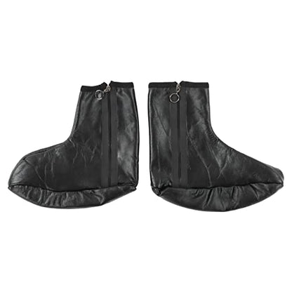 Unisex Fleece Lined Suede Socks for Men and Women Warm PU Leather Socks with Zipper for Winter Sports Camping Worship Size 36-41