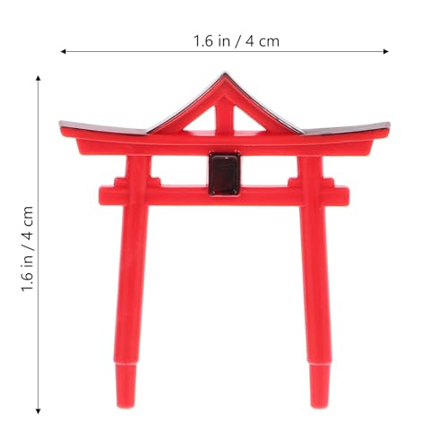 Yardwe Aquarium Torii Gate Fish Tank Decor 3-Pack Japanese Shinto Temple Resin Sculpture Weatherproof Micro Garden Ornament Aquarium Accessories