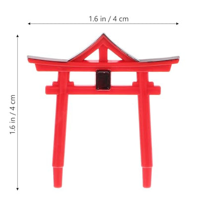 Yardwe Aquarium Torii Gate Fish Tank Decor 3-Pack Japanese Shinto Temple Resin Sculpture Weatherproof Micro Garden Ornament Aquarium Accessories