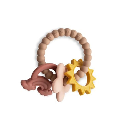 mushie Silicone Nature Teething Ring Toy - color: Nature