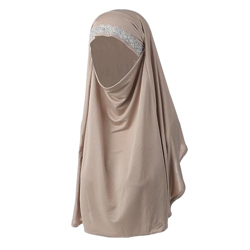 OhMill Instant Hijab Ready to Wear Jersey Hijab Scarf for Women Khimar Hijabs One Piece Hijabs Muslim Instant Turbans - color: Khaki