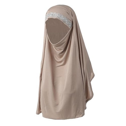 OhMill Instant Hijab Ready to Wear Jersey Hijab Scarf for Women Khimar Hijabs One Piece Hijabs Muslim Instant Turbans - color: Khaki
