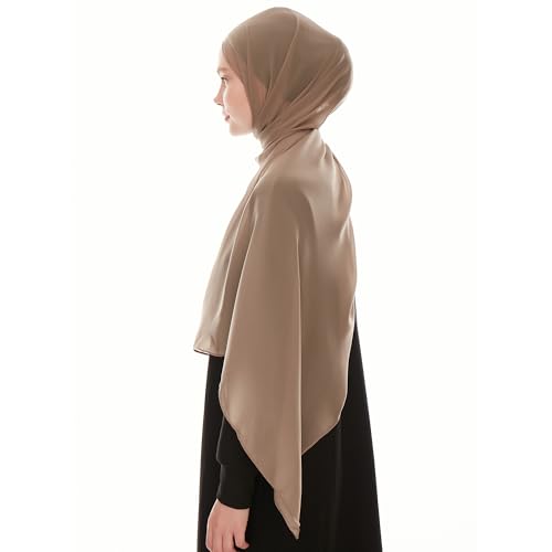 Chiffon Hijab Scarf For Women. Soft Fashion Headscarf Shawl Wrap - color: Dark Taupe