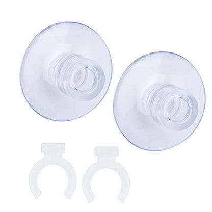 SUNGOOYUE Aquarium Hose Clamp Plastic Suction Cup Air Line Tube Holder for 12 to 16mm Transparent Pipe, 2 Cups 2 Clips, High Temperature Fixture for Fish Tank Tube Routing (Can clamp 12-16mm) - size: Can clamp 12-16mm