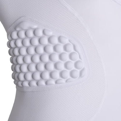 COOLOMG Youth Chest Protector Baseball Softball Football Lacrosse | Padded Compression Shirt Sleeveless Rib Heart Sternum Guard - color: Pure White, size: X-Small
