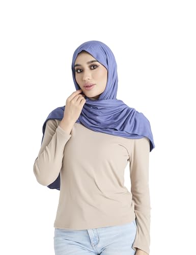 Premium Jersey Hijab Scarf for Women - Muslim Head Scarf - color: French Blue