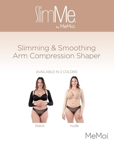SlimMe Long Sleeve Arm Shapewear, Arm Slimming Sleeves for Women, Tightens and Smooths Arms, Bolero Style - Small to Queen 2 - color: Nude, size: Q2