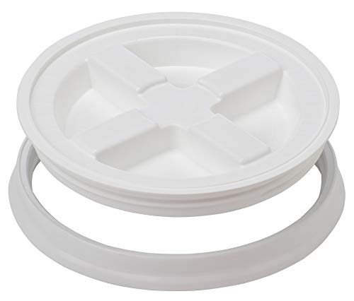 6 Gallon Large Food Grade BPA Free Bucket Pail with Airtight Screw on Lid (Pack of 2)