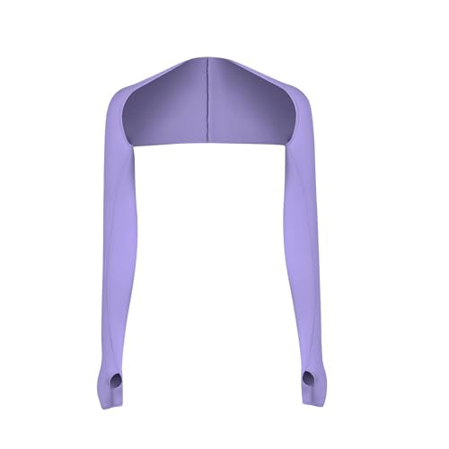 Women's Cool Shawl Arm Sleeves with Finger Holes Premium Sun Protection Long Sleeves for Hiking Fishing Running - color: Purple