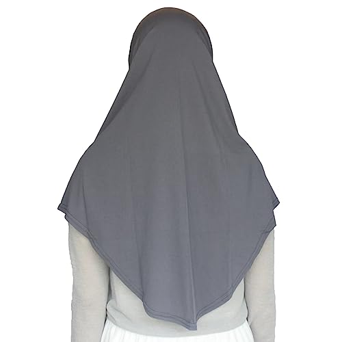 Women's Muslim Hijab Al-Amira Hijabs 2 Pieces with Tube Underscarf Cap Instant Soft Scarf - color: Gray