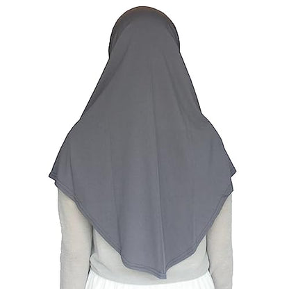 Women's Muslim Hijab Al-Amira Hijabs 2 Pieces with Tube Underscarf Cap Instant Soft Scarf - color: Gray