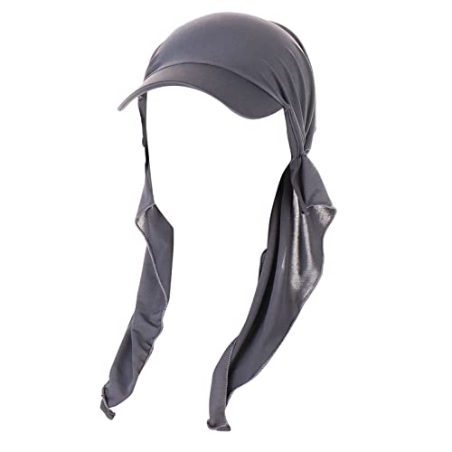 Hijab Scarf for Women Baseball Curved Brim Cap | Soft Breathable Cotton, Lightweight Feel, Adjustable Strap, Curved Brim, Summer Wear, Outdoor Activity, Casual Daily Use - color: 04#_grey