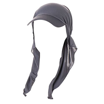 Hijab Scarf for Women Baseball Curved Brim Cap | Soft Breathable Cotton, Lightweight Feel, Adjustable Strap, Curved Brim, Summer Wear, Outdoor Activity, Casual Daily Use - color: 04#_grey