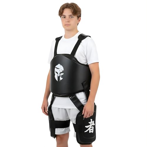 Victorbudo Leather Boxing Muay Thai MMA Training Kickboxing Body Armour Vest Body Protector Belly Pad