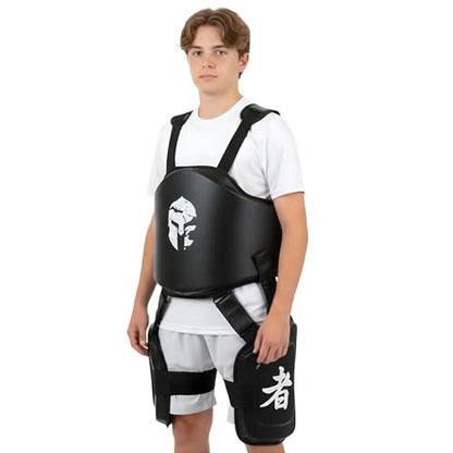Victorbudo Leather Boxing Muay Thai MMA Training Kickboxing Body Armour Vest Body Protector Belly Pad